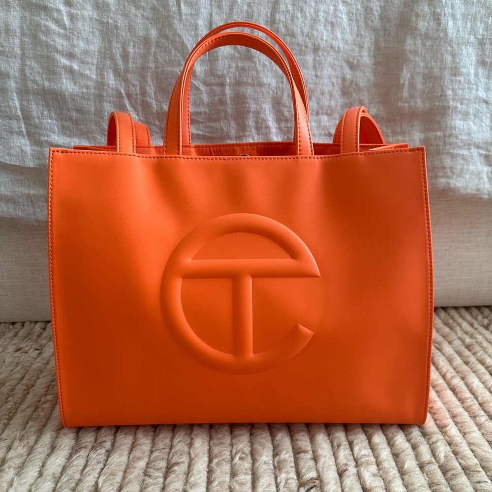 Telfar Medium Orange Shopping Bag